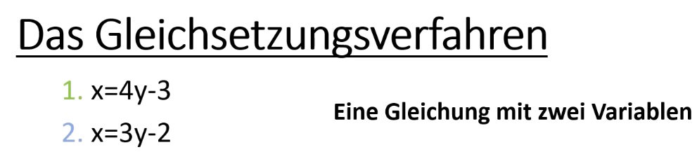 1Gleichsetzungverfahren